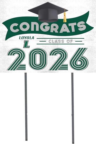 KH Sports Fan Loyola Greyhounds تهنئة فئة 2026 لافتة ساحة التخرج، 18x24 in Saudi Arabia