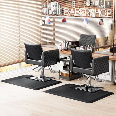 سجادات صالون OmySalon سميكة مقاس 3 × 4 × 1/2 بوصة لمصفف الشعر مضادة للتعب، سجادة أرضية الحلاق مع قاعدة مربعة، سجادة كرسي صالون تصفيف الشعر، مضادة للانزلاق وسهلة التنظيف in Kuwait
