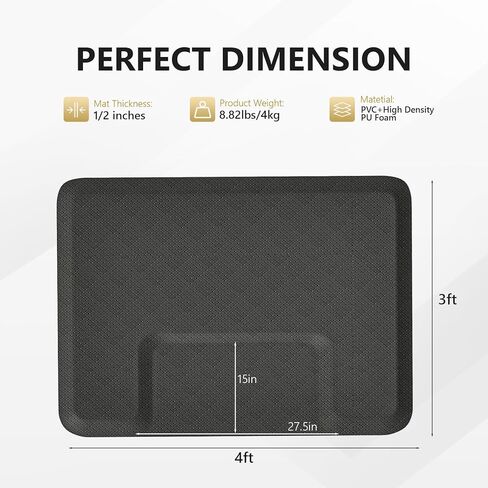 سجادات صالون OmySalon سميكة مقاس 3 × 4 × 1/2 بوصة لمصفف الشعر مضادة للتعب، سجادة أرضية الحلاق مع قاعدة مربعة، سجادة كرسي صالون تصفيف الشعر، مضادة للانزلاق وسهلة التنظيف in Kuwait