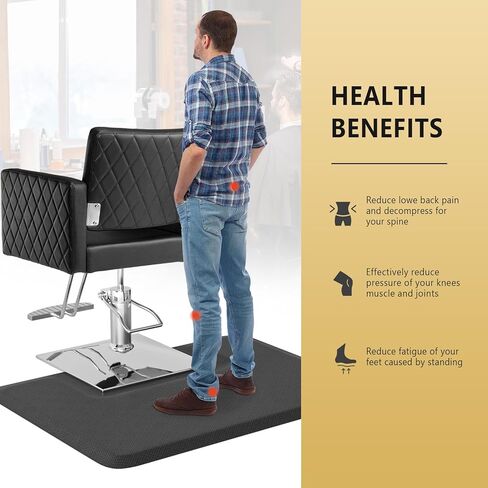 سجادات صالون OmySalon سميكة مقاس 3 × 4 × 1/2 بوصة لمصفف الشعر مضادة للتعب، سجادة أرضية الحلاق مع قاعدة مربعة، سجادة كرسي صالون تصفيف الشعر، مضادة للانزلاق وسهلة التنظيف in Kuwait