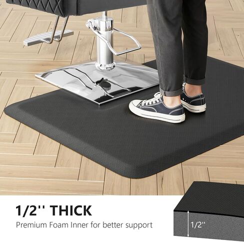 سجادات صالون OmySalon سميكة مقاس 3 × 4 × 1/2 بوصة لمصفف الشعر مضادة للتعب، سجادة أرضية الحلاق مع قاعدة مربعة، سجادة كرسي صالون تصفيف الشعر، مضادة للانزلاق وسهلة التنظيف in Kuwait