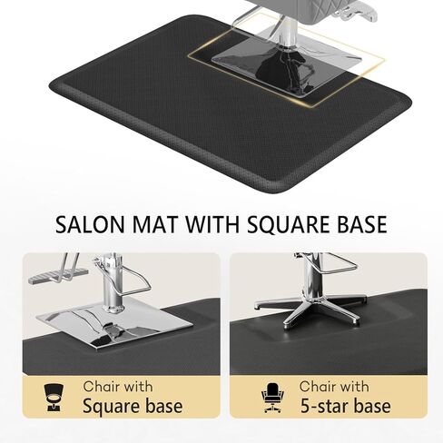 سجادات صالون OmySalon سميكة مقاس 3 × 4 × 1/2 بوصة لمصفف الشعر مضادة للتعب، سجادة أرضية الحلاق مع قاعدة مربعة، سجادة كرسي صالون تصفيف الشعر، مضادة للانزلاق وسهلة التنظيف in Kuwait