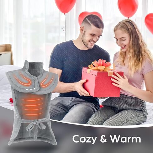 وسادة تسخين كهربائية لتخفيف آلام الرقبة والأكتاف الخلفية، 6 مستويات للحرارة/إيقاف تلقائي، وسادات تسخين كهربائية كبيرة مقاس 60.96 سم × 91.44 سم، هدايا للنساء والرجال والأم والأب المسنين، رمادي in Kuwait