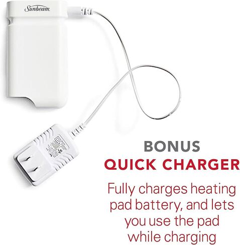 Sunbeam Cordless Rechargeable Heating Pad, Portable 9.5" x 12", Machine-Washable, Pain Relief for Back, Shoulder, Neck, and Period Cramp Pain Relief in Saudi Arabia