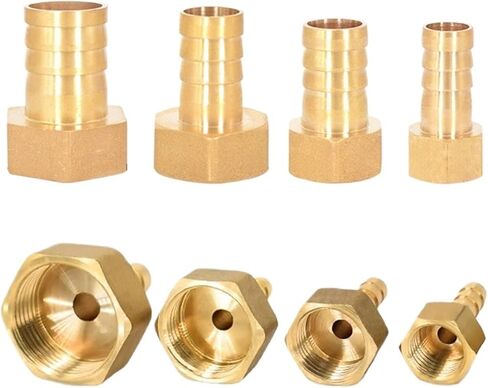 20PCS PC Hose Barb Tail Pagoda Connector 6 8 10 12 14 16mm Connector Hose 1/8 1/2 3/4 3/8 Female Thread Brass Water Pipe Fittings(Barb 10mm-1I4) in Saudi Arabia