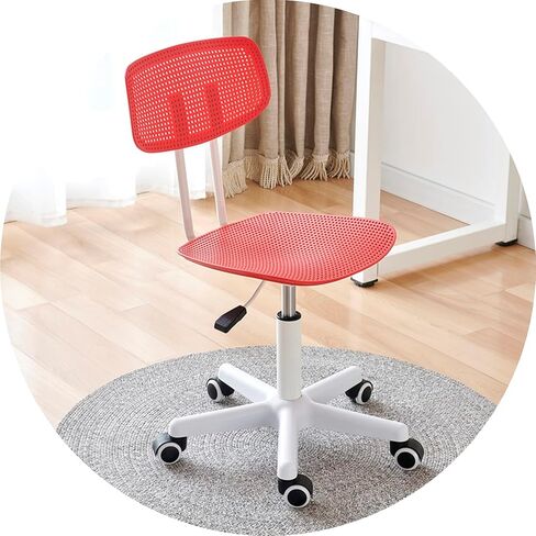 Swivel Stools with Wheels Rolling Stool Adjustable Swivel Chair on Wheels, Office Study Bar Stool with Backrest, Plastic Seat & Nylon Feet 75-90 cm (Grey One Size) in Saudi Arabia