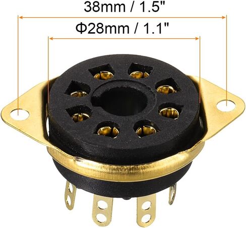 MECCANIXITY 8 pins PCB Tube Socket Ceramics, Vacuum Tube Protect Tube Pin Socket, Black Plated Suitable for 12AX7, 12AU7 Tube Pack of 3，GZS8-B1-G in Saudi Arabia