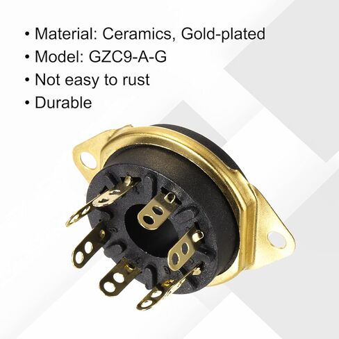 MECCANIXITY 8 pins PCB Tube Socket Ceramics, Vacuum Tube Protect Tube Pin Socket, Black Plated Suitable for 12AX7, 12AU7 Tube Pack of 3，GZS8-B1-G in Saudi Arabia