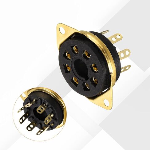 MECCANIXITY 8 pins PCB Tube Socket Ceramics, Vacuum Tube Protect Tube Pin Socket, Black Plated Suitable for 12AX7, 12AU7 Tube Pack of 3，GZS8-B1-G in Saudi Arabia
