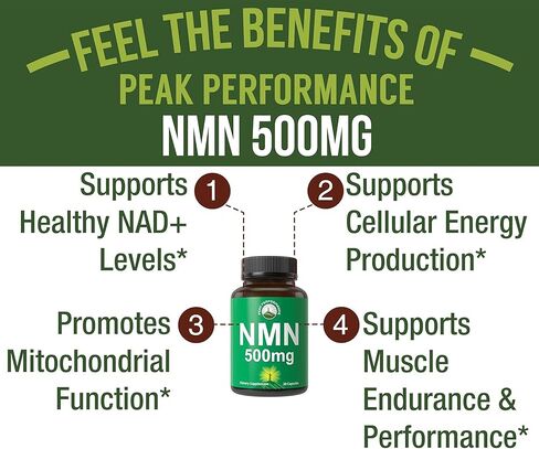 NMN Supplement Ultra High Strength Stabilized Nicotinamide Mononucleotide 500mg Per Capsule. 2 Capsules = 1,000mg of NMN. Boost NAD Levels. Healthy Aging NAD+ Supplements for Men and Women in Saudi Arabia