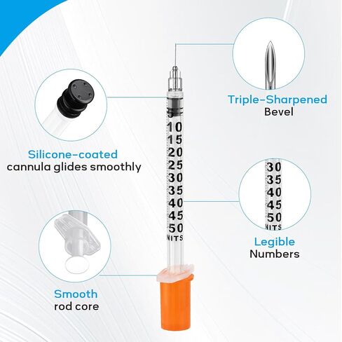 0.5 ml 30 Gauge 5/16 Inch 8mm Syringe, Individually Packed , 50PACK in Kuwait
