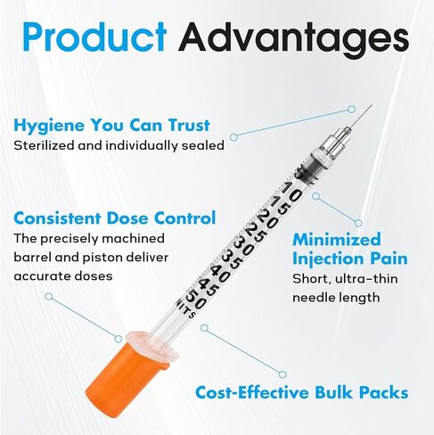 0.5 ml 30 Gauge 5/16 Inch 8mm Syringe, Individually Packed , 50PACK in Kuwait