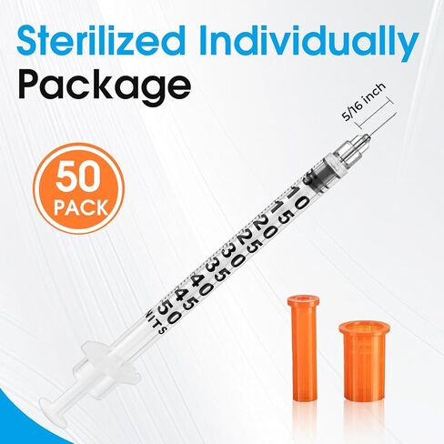0.5 ml 30 Gauge 5/16 Inch 8mm Syringe, Individually Packed , 50PACK in Kuwait