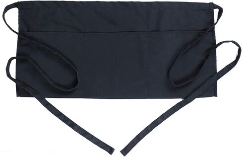 BOHARERS Waist Apron with 3 Pockets - Black Waitress Waiter Server Short Aprons in Saudi Arabia