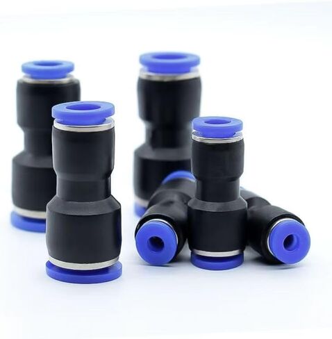 طقم تركيبات خرطوم الهواء 50 قطعة - 1/4 بوصة دفع OD لتوصيل التركيبات الهوائية، 20 مستقيمًا + 15 مرفقًا + 6 تي + 6 فواصل + 3 اتحاد مخفض in Kuwait