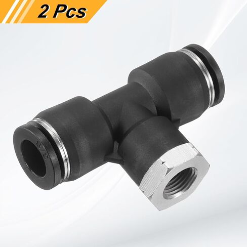 HARFINGTON 2 قطعة تركيب خط الهواء g 3/8 بوصة أنبوب OD x NPT 1/8 بوصة دفع الخيط لتوصيل فرع تي شيرت هوائي فرع تي دفع سريع لتوصيل خرطوم خط الهواء لأنابيب زيت الهواء المائي in Saudi Arabia