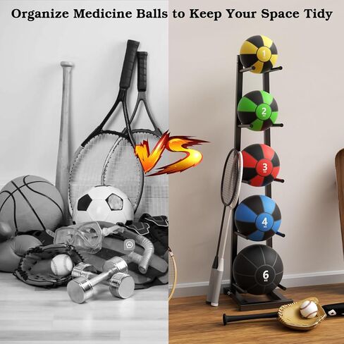 AQQHSAIN Medicine Ball Rack Adjustable Ball Tree 5-Layer Storage Exercise Holder for Strength Training in Kuwait