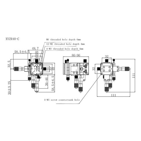 XYZR40 Manual Guide Rail LT40-C fine-Tuning Multi-axis Four-Way Rotating Slide Table in Kuwait