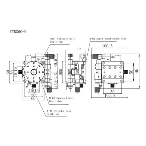 XYRG60-R Manual Cross Rotating Guide Platform high Precision in Kuwait