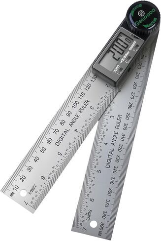 أداة تحديد الزوايا الرقمية، منقلة من الفولاذ المقاوم للصدأ 7 بوصة/200 مم، بطاريتان قياس زاوية أداة النجارة لبناء النجار والقياس بنفسك in Kuwait