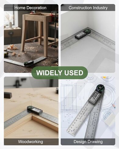 أداة تحديد الزوايا الرقمية، منقلة من الفولاذ المقاوم للصدأ 7 بوصة/200 مم، بطاريتان قياس زاوية أداة النجارة لبناء النجار والقياس بنفسك in Kuwait