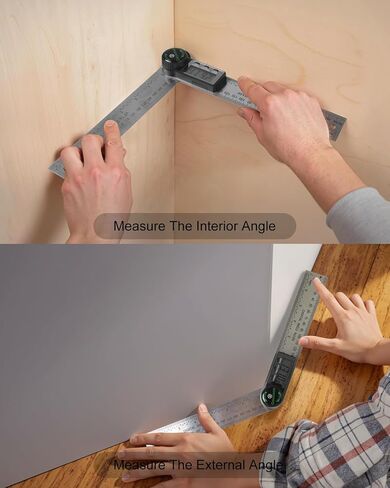 أداة تحديد الزوايا الرقمية، منقلة من الفولاذ المقاوم للصدأ 7 بوصة/200 مم، بطاريتان قياس زاوية أداة النجارة لبناء النجار والقياس بنفسك in Kuwait