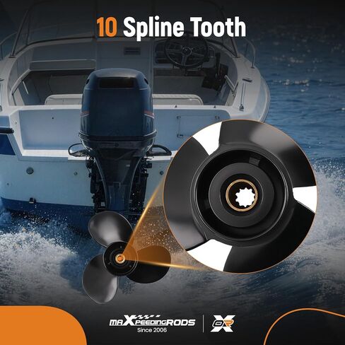 maXpeedingrods 3 Blades 10 3/8 X 13 Aluminum Boat Propeller for Mercury Outboard Motors 9.9 15 18 20 25HP 10 Spline Tooth, RH, Parts No# 48-19640A40 in Saudi Arabia