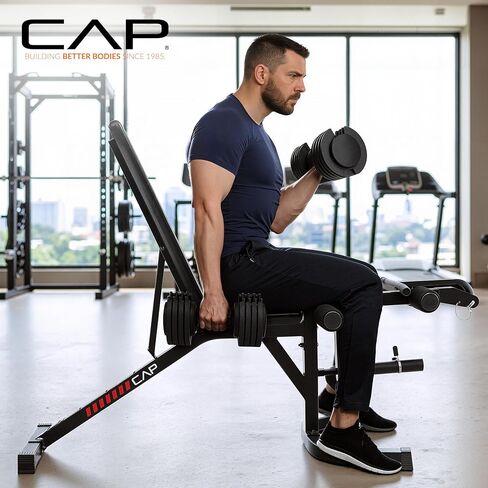مقعد رفع الأثقال قابل للتعديل من CAP مع وسادة للواعظ، ومرفق لتجعيد الذراع، ومطور للساق لتدريب قوة الجسم بالكامل in Saudi Arabia