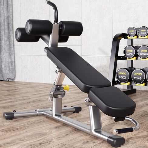 Adjustable Decline Ab Bench, 2.0mm Thick Steel Multi-Function Weight Bench for Home Gym, Flat Incline Decline Bench for Bench Press Sit-Ups Ab Training in Saudi Arabia