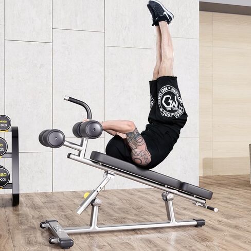 Adjustable Decline Ab Bench, 2.0mm Thick Steel Multi-Function Weight Bench for Home Gym, Flat Incline Decline Bench for Bench Press Sit-Ups Ab Training in Saudi Arabia