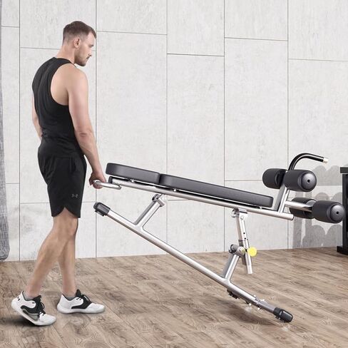 Adjustable Decline Ab Bench, 2.0mm Thick Steel Multi-Function Weight Bench for Home Gym, Flat Incline Decline Bench for Bench Press Sit-Ups Ab Training in Saudi Arabia