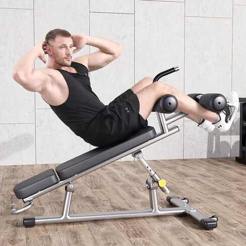 Adjustable Decline Ab Bench, 2.0mm Thick Steel Multi-Function Weight Bench for Home Gym, Flat Incline Decline Bench for Bench Press Sit-Ups Ab Training in Saudi Arabia