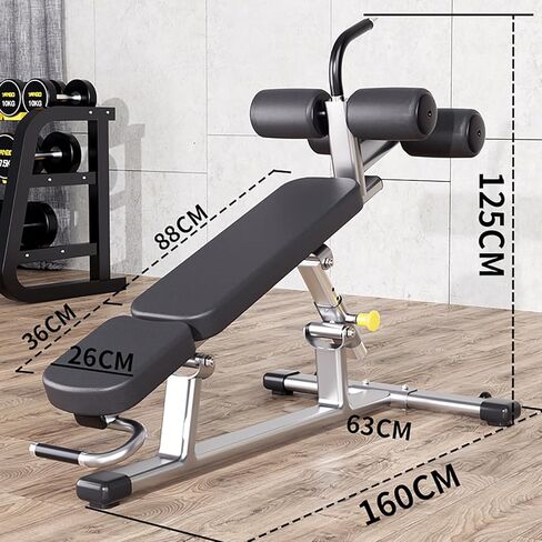 Adjustable Decline Ab Bench, 2.0mm Thick Steel Multi-Function Weight Bench for Home Gym, Flat Incline Decline Bench for Bench Press Sit-Ups Ab Training in Saudi Arabia