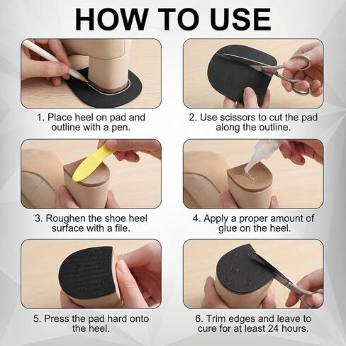 2 Pairs Shoe Repair Rubber Heels Cuttable Boot Heel Replacement 6-7 mm Thick Thick Rubber Heel Replacement for Women Men Boots in Saudi Arabia