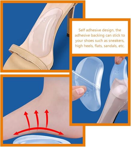 MAGICLULU 3 Pairs Gel Arch Support Cushions Adhesive Gel Arch Support Pads for Flat Foot Comfort with Design for Women’s Foot Health and Shoe Inserts in Saudi Arabia