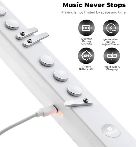 Vangoa MAE-02 Digital Wind Instrument, Professional Electronic Wind Instrument Synthesizer Rechargeable EWI with Wireless MIDI, 3 Fingerings 35 Tones 7 Functions for Beginners Adults Teens, White in Saudi Arabia