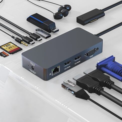 New Microsoft Surface Dock Triple Displays Dual 4K HDMI+VGA, 12-in-1 Surface Docking Station for Surface Pro 11/10/9/8/X/7+/7/6/5/4/3, Surface Laptop 7/6/5/4/3/2/1, Surface Go/Book Dock in Kuwait