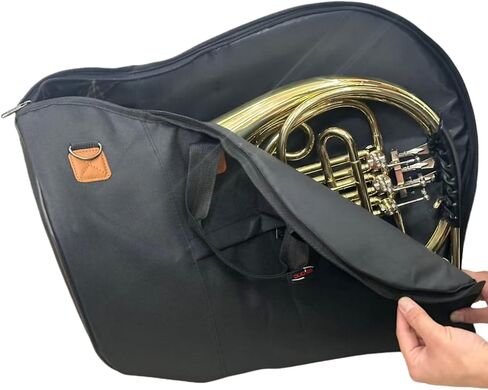 حقيبة حمل على شكل قرن فرنسي حقائب تخزين كتف سوداء محمولة مقاومة للماء ومقاومة للاهتراء لحقيبة الظهر الخاصة بالآلات الموسيقية in Kuwait