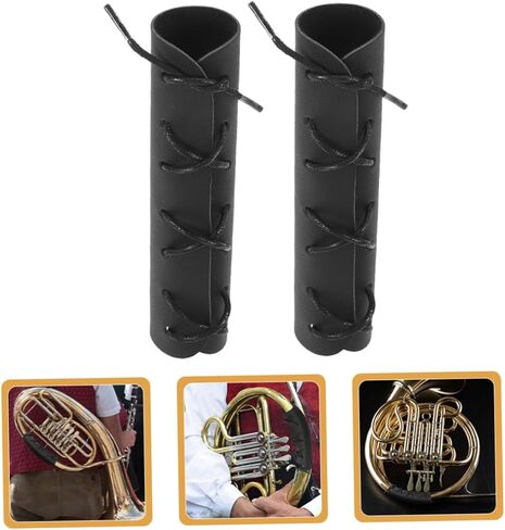 Generic 2pcs French Horn Hand Protector Covers Lightweight PU Wraps for Horn Instrument Scratch Resistant Handle Guards Durable Protection During Practice and Performance in Saudi Arabia