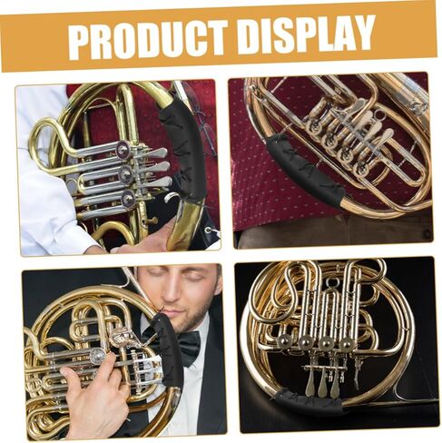 Generic 2pcs French Horn Hand Protector Covers Lightweight PU Wraps for Horn Instrument Scratch Resistant Handle Guards Durable Protection During Practice and Performance in Saudi Arabia