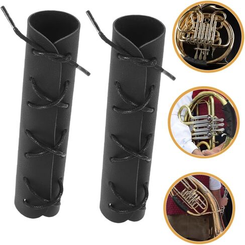 Generic 2pcs French Horn Hand Protector Covers Lightweight PU Wraps for Horn Instrument Scratch Resistant Handle Guards Durable Protection During Practice and Performance in Saudi Arabia