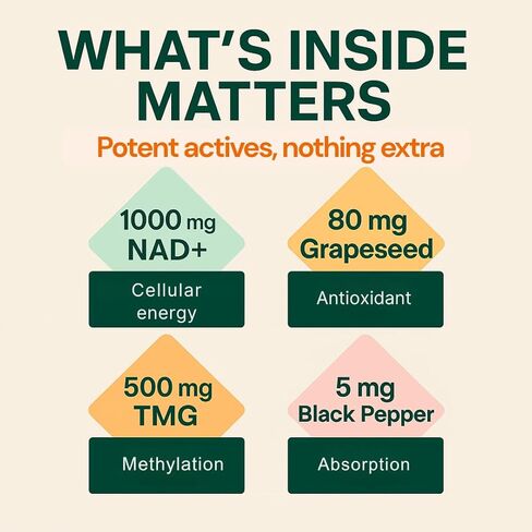 b.Ready NAD+ Gummies, Premium 1000 mg NAD Supplement with 500 mg TMG, Grape Seed & Black Pepper Extract – NAD+ for Healthy Aging, Cellular Energy & Antioxidant Support, Vegan, Sugar-Free, 60 Count in Saudi Arabia