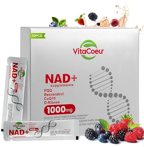 1000mg NAD+ Supplement Liquid with Organic Resveratrol, Nicotinamide Riboside & PQQ, CoQ10, ALA, Boost Energy Focus, DNA Repair & Activate Longevity Cells, NAD Resveratrol for Men & Women in Saudi Arabia
