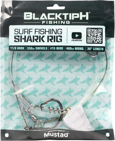 BlacktipH Monster Shark Rig with Mustad 16/0 Demon Circle Hook 700lb Mono Leader Pre-Tied Saltwater Fishing in Saudi Arabia