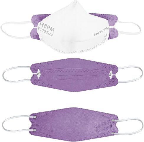 Lutema 5-Ply Disposable Fish Style Face Mask - Made in USA | 3-Panel Flat Fold Design Structure | For Men & Women (5pcs) in Saudi Arabia
