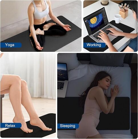 Grounding Mat for Bed, Sleeping, (27" x 76" King) PU Leather grounding mat for improving Energy and Sleep, Comes with Outlet Tester, grounding Wire, Eye mask, Test Pen and Safety Adapter. in Kuwait