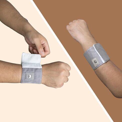 حزام معصم تأريض بألياف فضية نقية، سوار معصم تأريض قابل للتعديل، شريط علاج تأريض عالمي لساق الرقبة، يحسن طاقة النوم، حجب واي فاي 5G (3.9 * 20.5 بوصة) in Kuwait