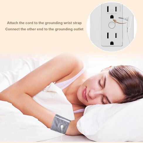 حزام معصم تأريض بألياف فضية نقية، سوار معصم تأريض قابل للتعديل، شريط علاج تأريض عالمي لساق الرقبة، يحسن طاقة النوم، حجب واي فاي 5G (3.9 * 20.5 بوصة) in Kuwait