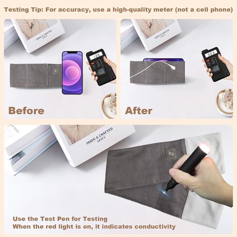 حزام معصم تأريض بألياف فضية نقية، سوار معصم تأريض قابل للتعديل، شريط علاج تأريض عالمي لساق الرقبة، يحسن طاقة النوم، حجب واي فاي 5G (3.9 * 20.5 بوصة) in Kuwait