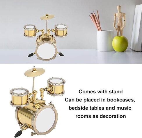 نموذج مجموعة طبول نحاسية مصغرة مع صنعة متقنة، مجموعة طبول بيت الدمى المزخرفة، زخرفة موسيقية نحاسية خفيفة الوزن للمنزل والمقاهي وغرف الموسيقى in Kuwait